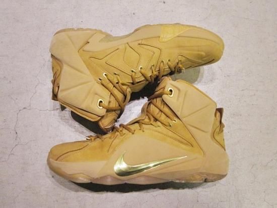 NIKE LEBRON XII EXT QS Wheat×Metallic Gold - Laid back(レイド