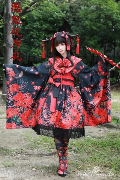 悪鬼彼岸花タイツ 黒【12月末より随時発送】 - Royal Princess 悪鬼彼岸花タイツ 黒【12月末より随時発送】 - Royal Princess