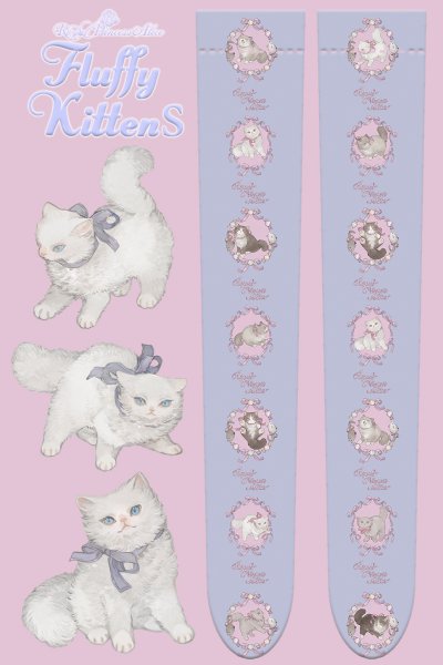 Fluffy Kittens オーバーニー・ねこ助コラボ (ブルー×ピンク)【7月上旬より随時発送】 - Royal Princess Alice  Official Online Shop