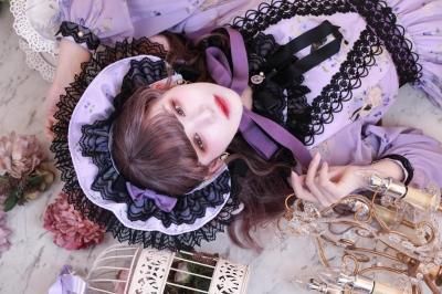 スミレの花園・tonoコラボ ボンネット(パープル) 【3月中旬ー3月下旬