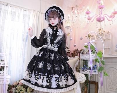 スミレの花園・tonoコラボ ワンピース(黒)【3月中旬～3月下旬