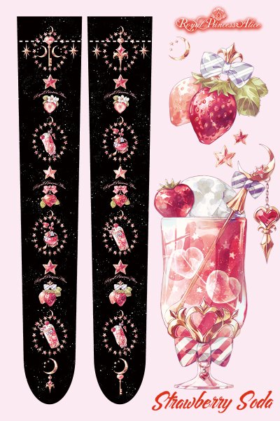Strawberry Soda ・Spinコラボ オーバーニー（黒）【6月中旬ー下旬より随時発送】 - Royal Princess Alice  Official Online Shop