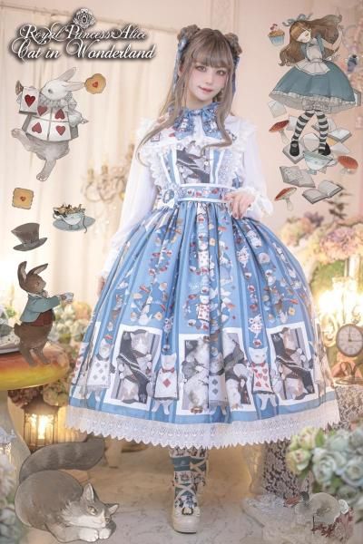 Cat in Wonderland ねこ助コラボ ドレス（青）【1月下旬より随時