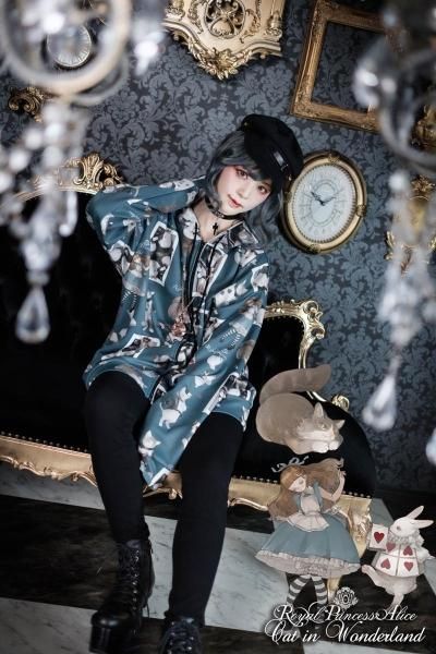 Cat in Wonderland ねこ助コラボ パーカー（ブルー）【2月中旬