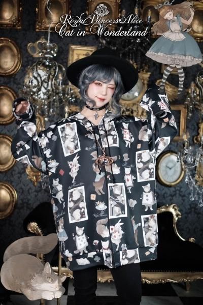 Cat in Wonderland ねこ助コラボ パーカー（ブラック）【2月中旬