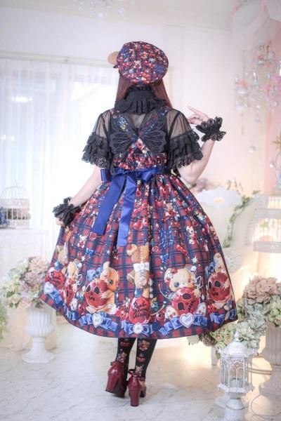 スカルサイコチェリー Spinコラボ ジャンパースカート スカルサイコチェリー・Spinコラボ ジャンパースカート（白