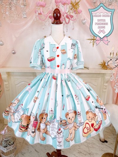 Teddy Bears Diner・城咲ロンドン&関西モデルズコラボ ワンピース（ミント）【7月中旬より随時発送】 - Royal Princess  Alice Official Online Shop