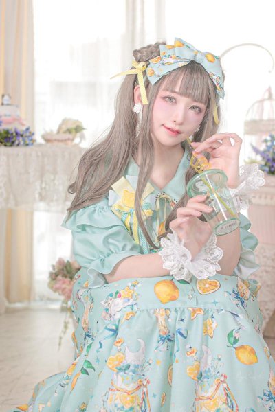 Lemonade Float ミント　ワンピース＋カチューシャSet