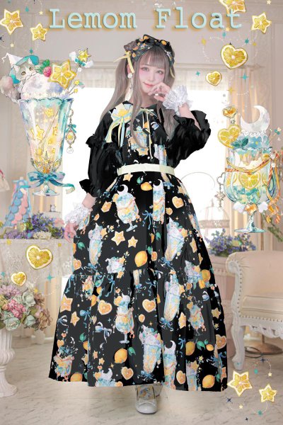 Lemon Float Spinコラボ ワンピース （ブラック）【8月上旬~中旬より随時発送】 - Royal Princess Alice  Official Online Shop