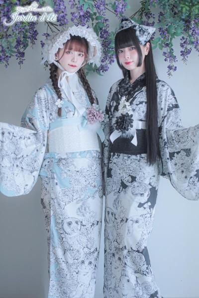 Jardin dete・夏の庭園 浴衣（黒）【即納品】 - Royal Princess