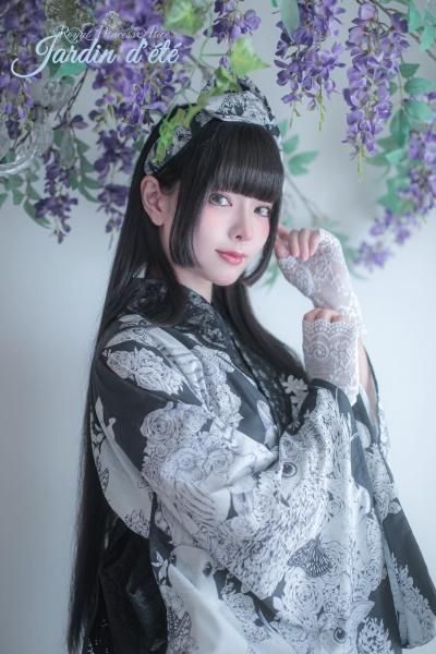 Jardin dete・夏の庭園 浴衣（黒）【即納品】 - Royal Princess