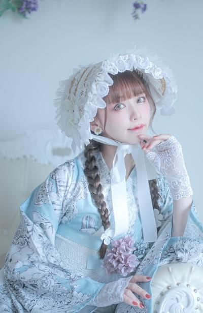 Jardin dete・夏の庭園 浴衣（ブルー）【即納品】 - Royal