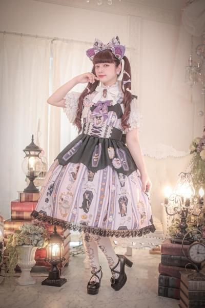 Halloween cat ねこ助コラボ ジャンパースカート（ピンク）【10月中旬