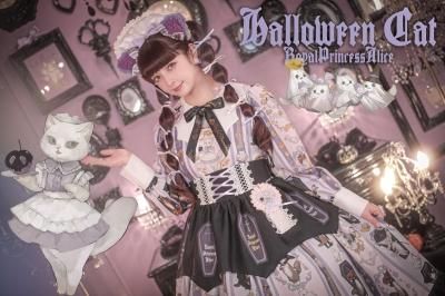 Halloween cat ねこ助コラボ ワンピース(ピンク)【10月中旬 Halloween cat ねこ助コラボ ワンピース(ピンク)【10月中旬