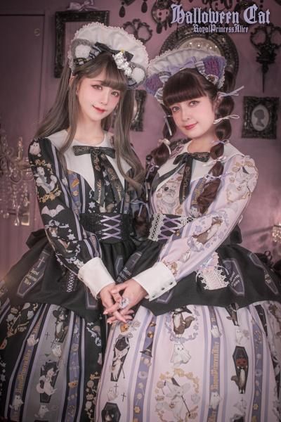 Halloween cat ねこ助コラボ ワンピース(ピンク)【10月中旬 Halloween cat ねこ助コラボ ワンピース(ピンク)【10月中旬