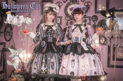 Halloween cat ねこ助コラボ ワンピース（ブラック）【10月中旬