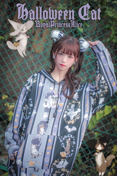 Halloween cat　ねこ助コラボ　パーカー（黒）【即納品】 - Royal Princess Alice Official Online  Shop