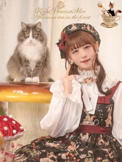 森のアフタヌーンティー・tonoコラボ ジャンパースカート（黒）【1月末