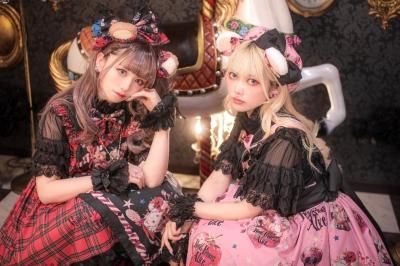 Skull Psycho Strawberry Spinコラボ ジャンパースカート（赤