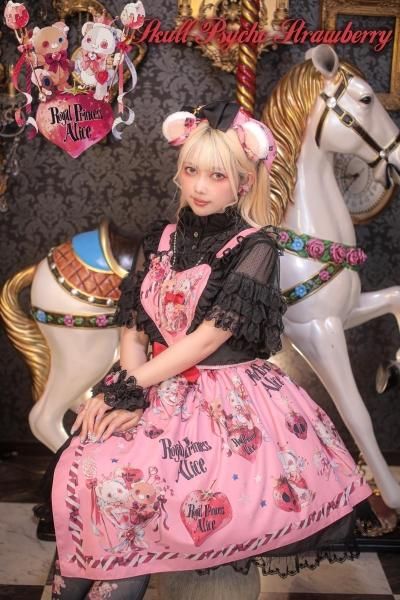 Skull Psycho Strawberry Spinコラボ ジャンパースカート