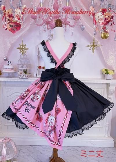 Skull Psycho Strawberry Spinコラボ ジャンパースカート