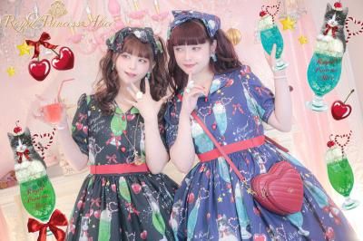 にゃいすクリームソーダ ワンピース&カチューシャセット（ネイビー