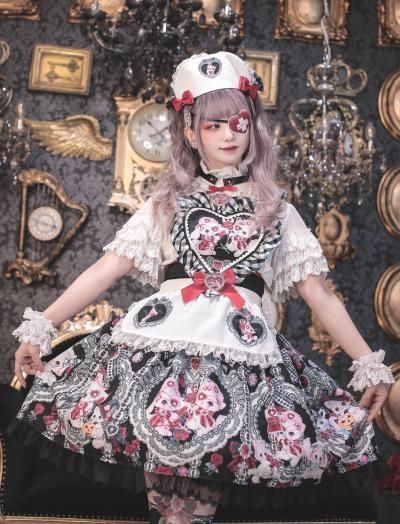 Sweet Hospital Nurse飴ノ森ふみかコラボ ジャンパースカート（白黒