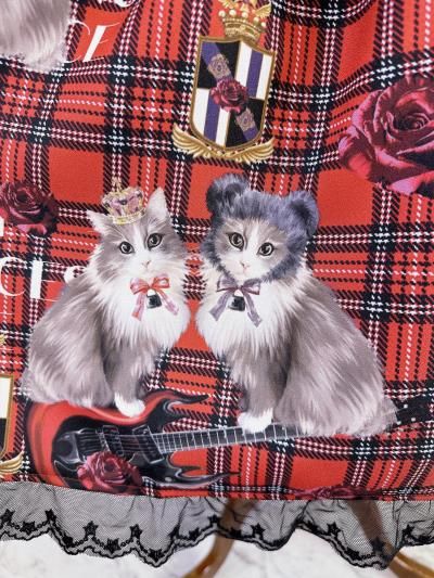 PUNK CAT ジャンパースカート ミニ丈＆ロング丈（赤チェック