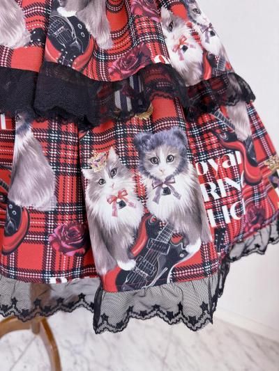 PUNK CAT ジャンパースカート ミニ丈＆ロング丈（赤チェック