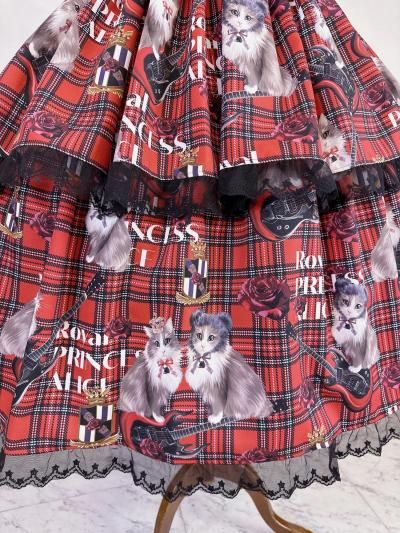 PUNK CAT ジャンパースカート ミニ丈＆ロング丈（赤チェック