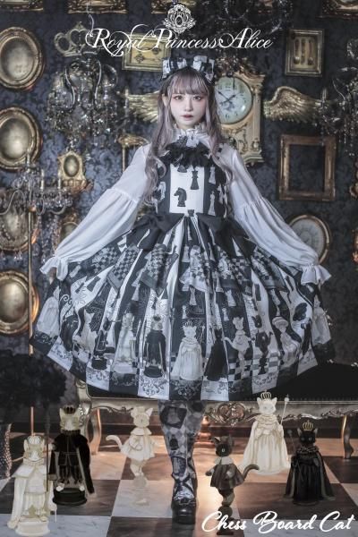 Alphabet CATSジャンパースカート Chess Board Cat・tonoコラボ ジャンパースカート【3月末から