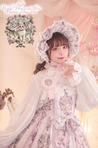 Rococo Rose Cat ジャンパースカート（ピンク）【4月中旬より