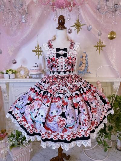 Sweet Strawberry Cat 飴ノ森ふみかコラボ・ジャンパースカート