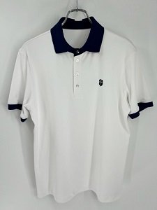 代官山ゴルフ具楽部オリジナル メンズ ポロシャツ　ホワイト/ネイビー/ネイビーロゴ