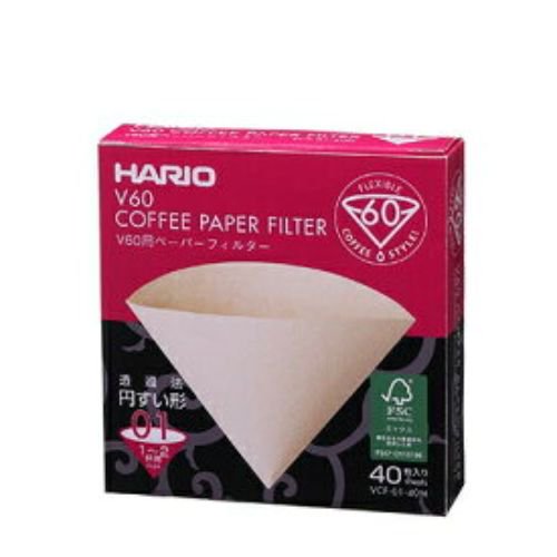 ハリオ HARIO V60用ペーパーフィルター01M VCF-01-40M 40枚入 1~2杯用の商品画像