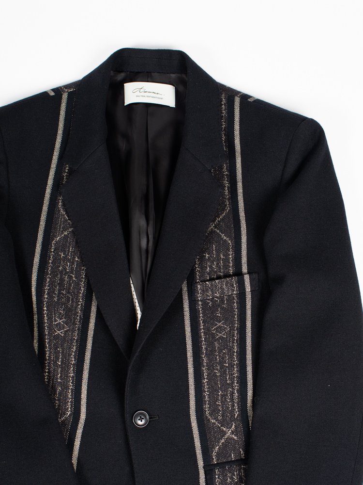 【Azuma.】アズマ　TALLIT STRIPE JACKET ブラック