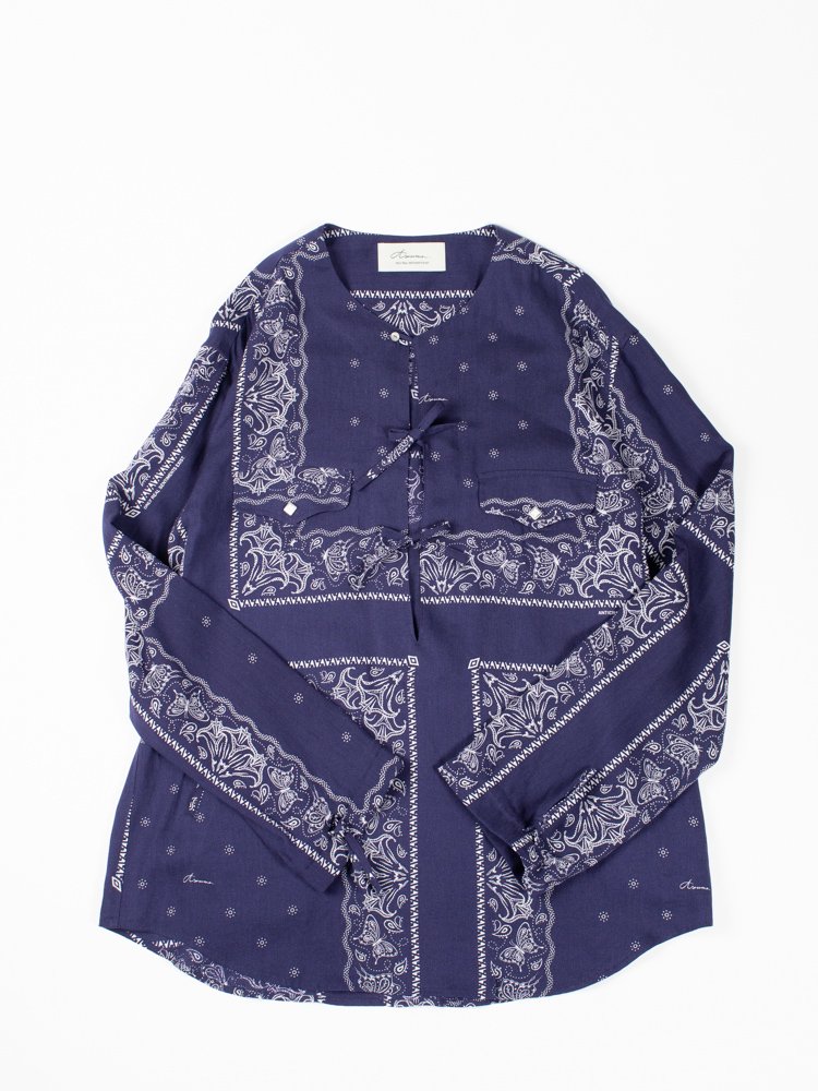 Azuma.】アズマ BANDANA PULLOVER SHIRT BLUE