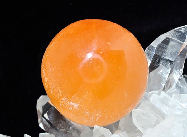 ★高品質オレンジセレナイトのスフィア 直径約45mm<br>モロッコ産